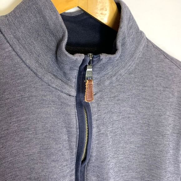 Banana Republic Gray-Blue Heathered 1/4 Zip LS Pullover Sweatshirt Size M - Picture 3 of 12